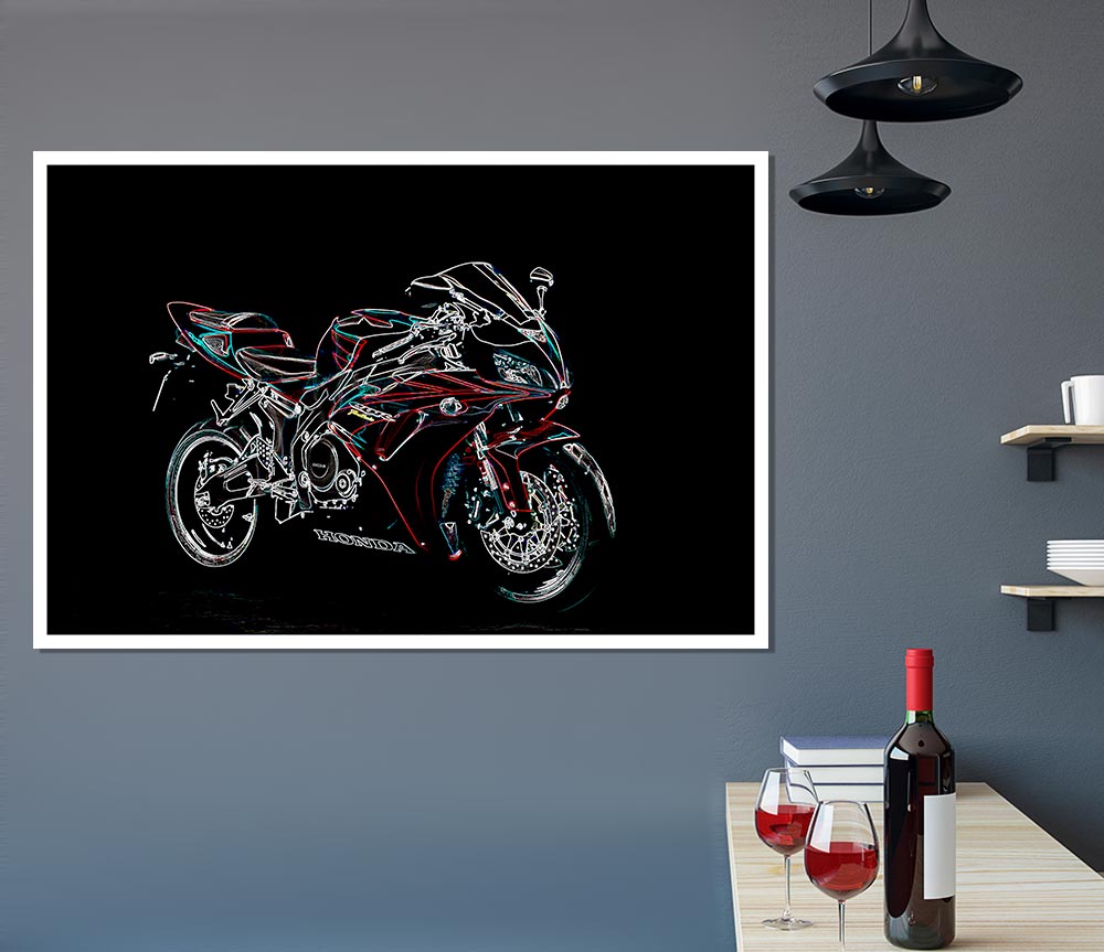 Honda Cbr Print Poster Wall Art