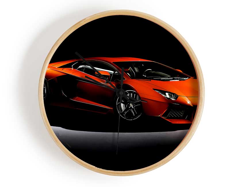 Lamborghini Aventador Orange Clock - Wallart-Direct UK