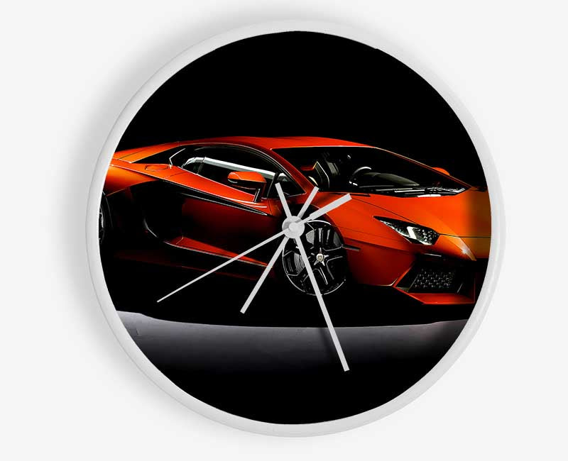 Lamborghini Aventador Orange Clock - Wallart-Direct UK