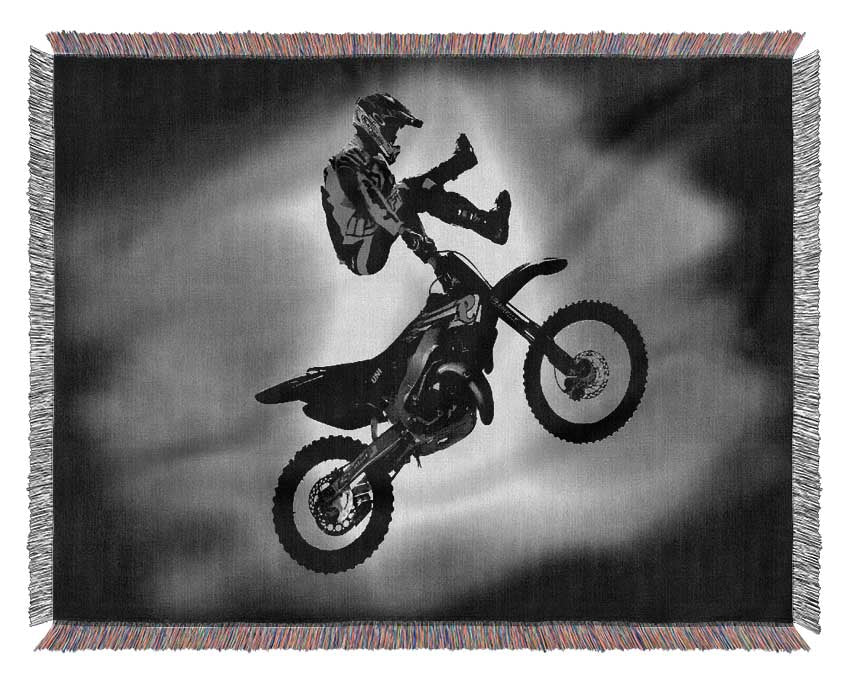 Free Style Motorcross B n W Woven Blanket