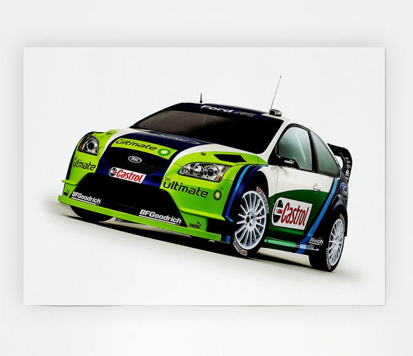 Ford Focus Rally Car Print Poster Wall Art