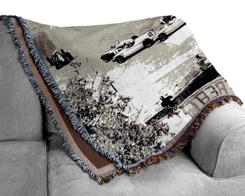 First Formula One At Monty Carlo Woven Blanket