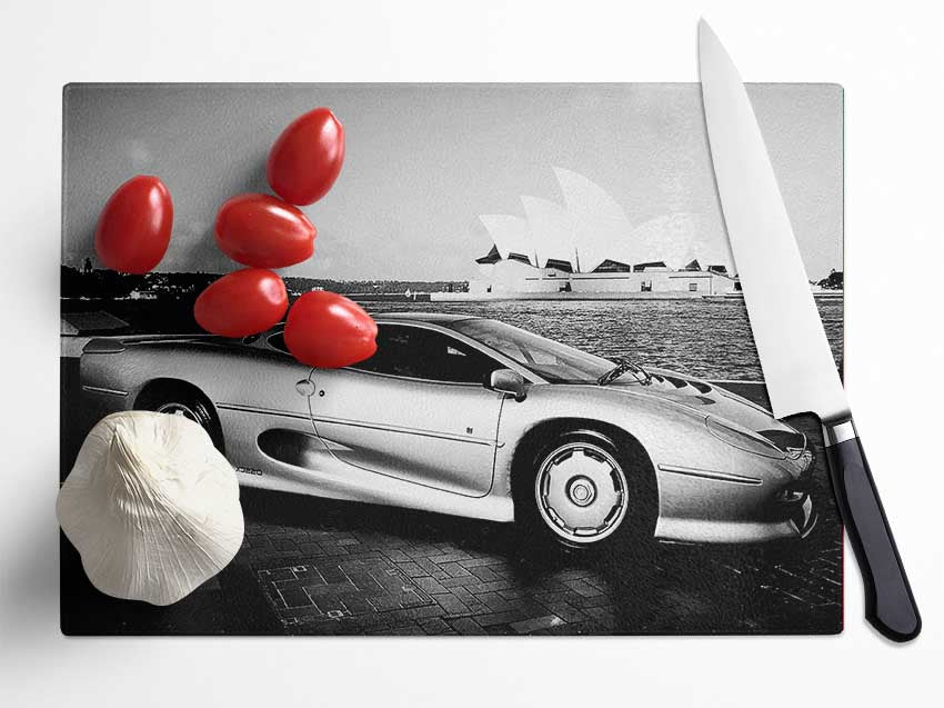 Ferrari Silver In Sydney Glass Chopping Board