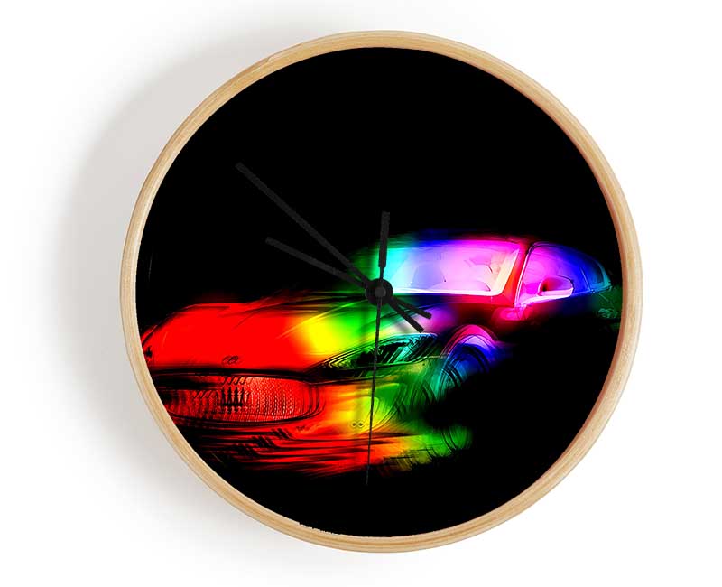 Maserati Rainbow Clock - Wallart-Direct UK