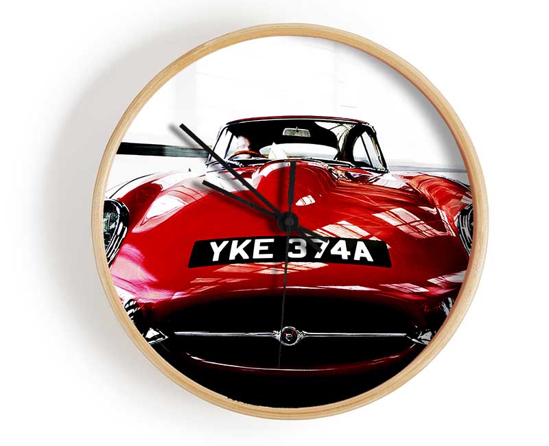 E-Type Jaguar Red Clock - Wallart-Direct UK