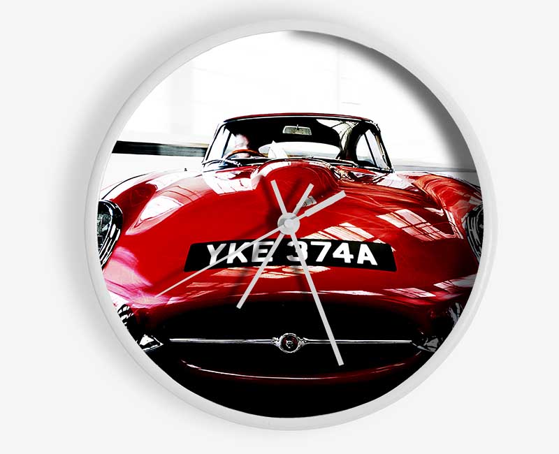 E-Type Jaguar Red Clock - Wallart-Direct UK