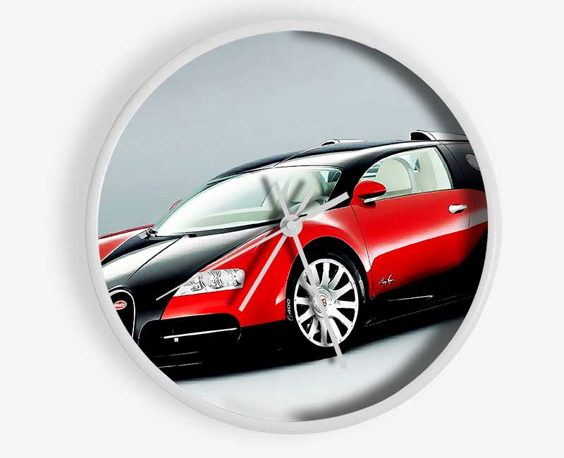 Bugatti Veyron Red And Black Side Profile Clock - Wallart-Direct UK