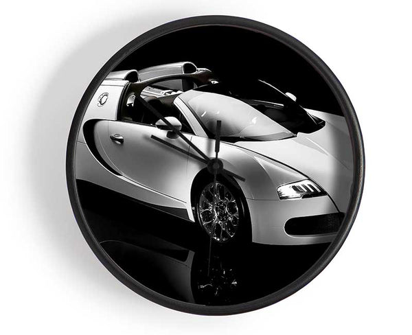 Bugatti Veyron Black And White Clock - Wallart-Direct UK