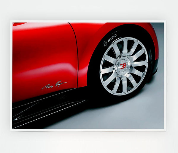 Bugatti Wheel Print Poster Wall Art