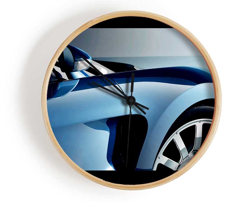 Bugatti Veyron Side Profile Blue Clock - Wallart-Direct UK