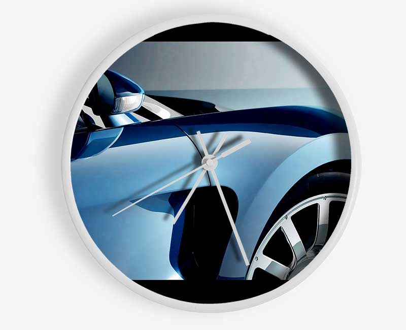 Bugatti Veyron Side Profile Blue Clock - Wallart-Direct UK