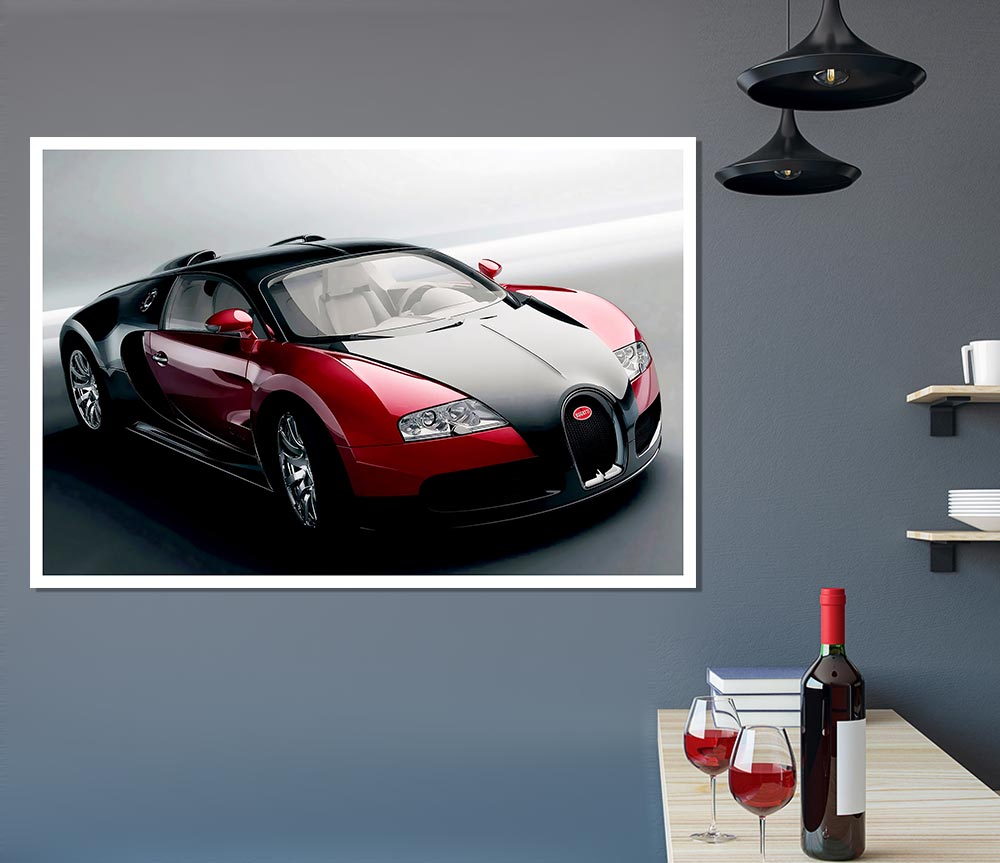 Bugatti Veyron Ready For The Drive Print Poster Wall Art