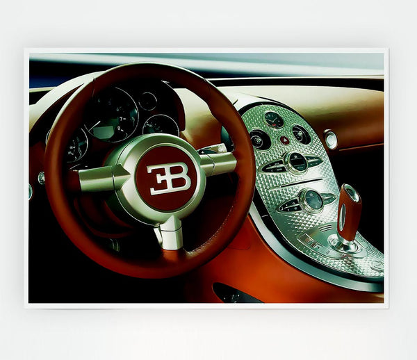 Bugatti Veyron Interior Print Poster Wall Art