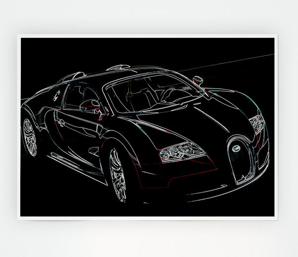 Bugatti Veyron Front Print Poster Wall Art