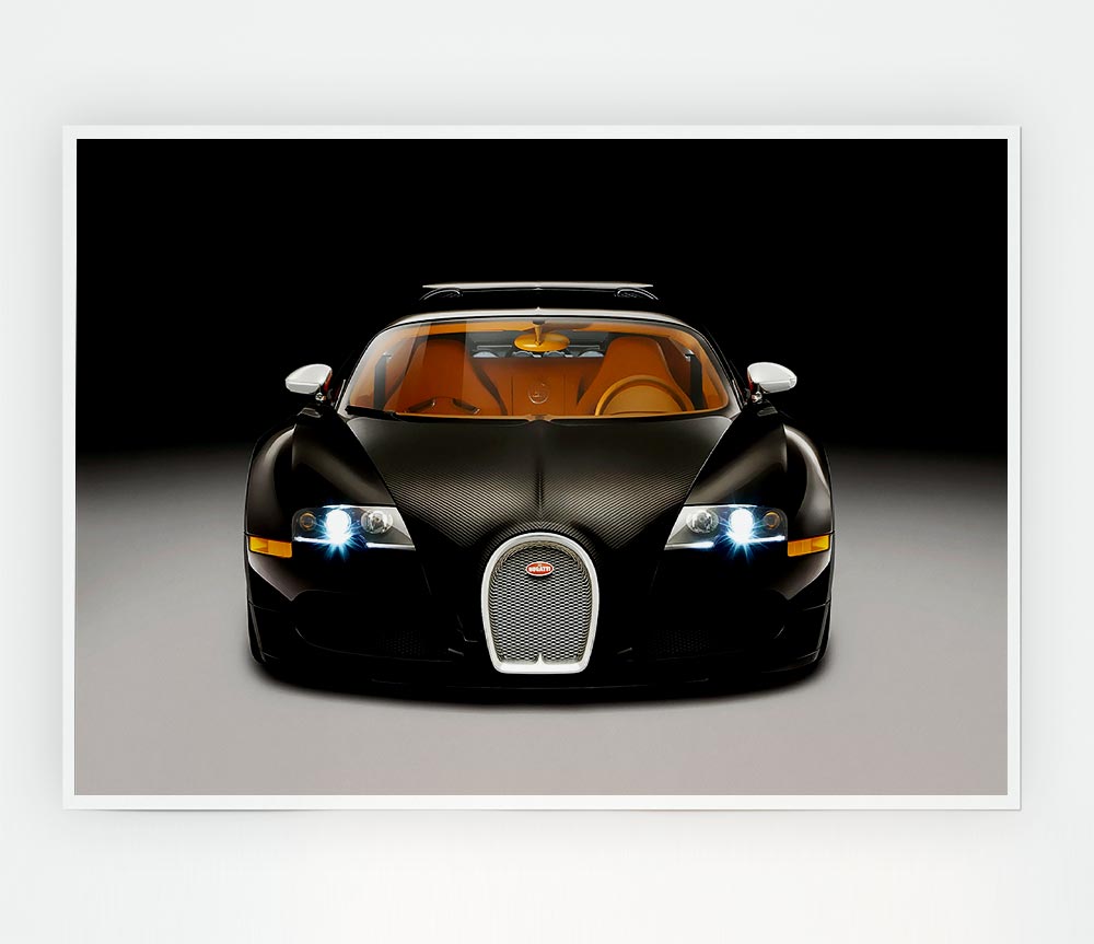 Bugatti Veyron Black Print Poster Wall Art