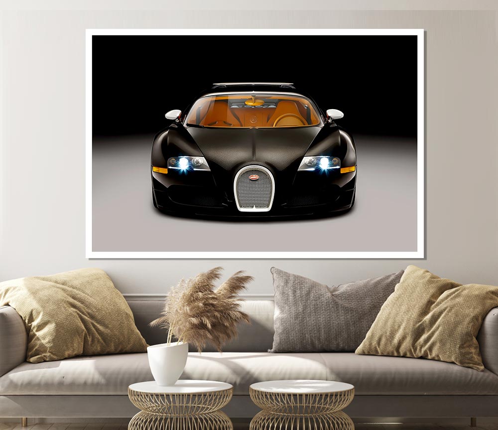 Bugatti Veyron Black Print Poster Wall Art