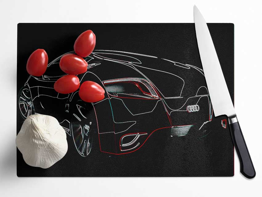 Bugatti Veyron Psychedelic Rear Glass Chopping Board