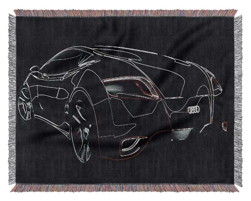 Bugatti Veyron Psychedelic Rear Woven Blanket