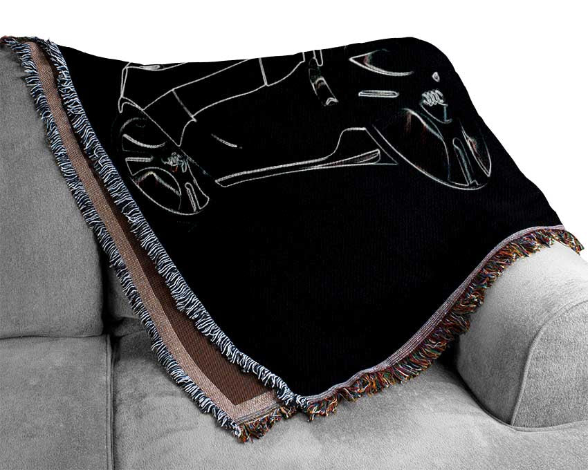 Bugatti Veyron Psychedelic Rear Woven Blanket