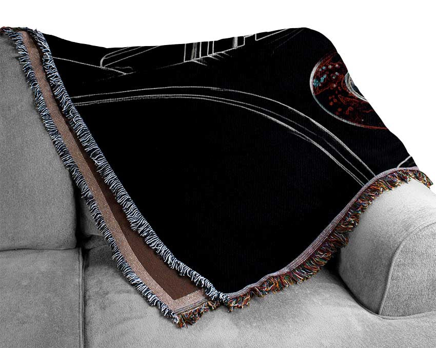 Bugatti Veyron Rear Spoiler Psychedelic Woven Blanket