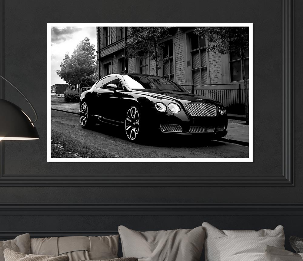 Bentley Black And White Print Poster Wall Art