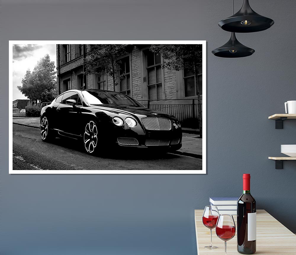 Bentley Black And White Print Poster Wall Art