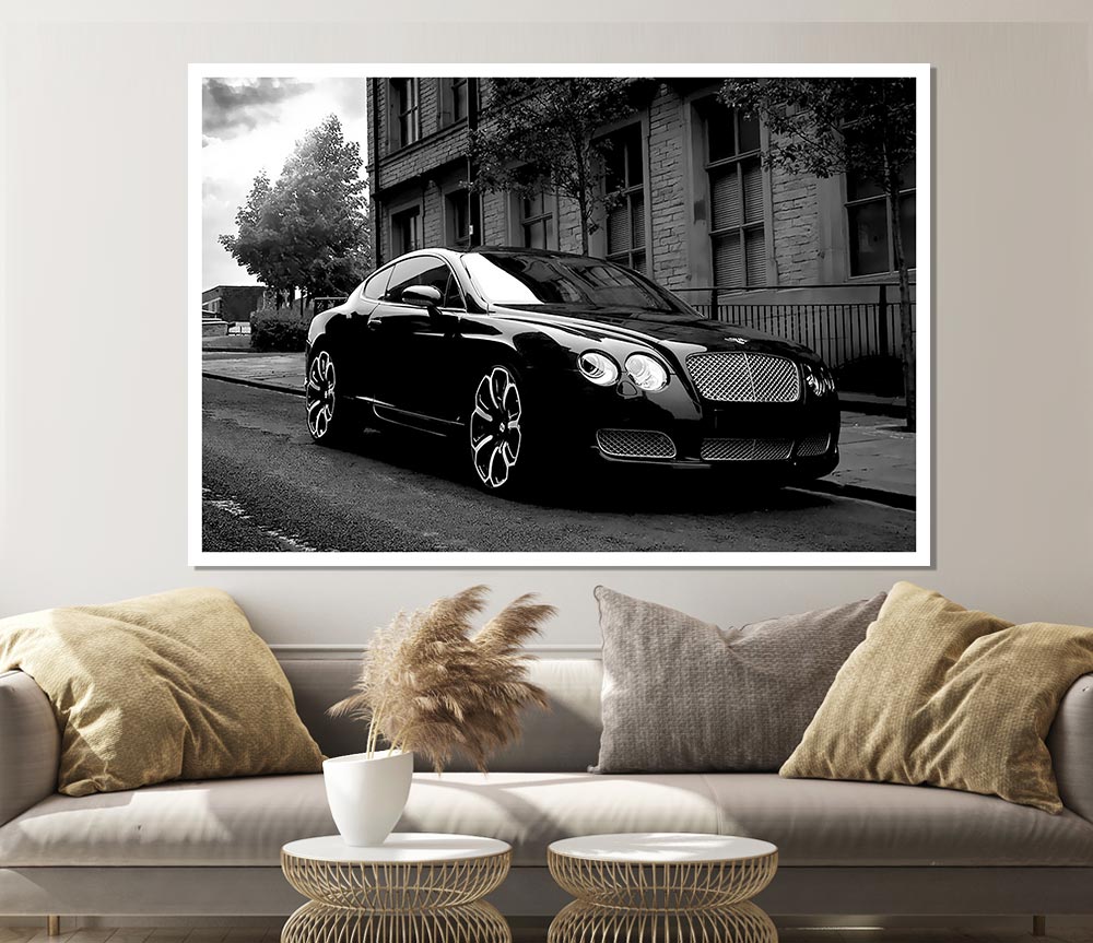 Bentley Black And White Print Poster Wall Art