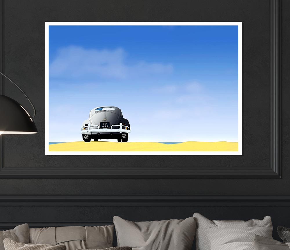 Beetle Beach Print Poster Wall Art