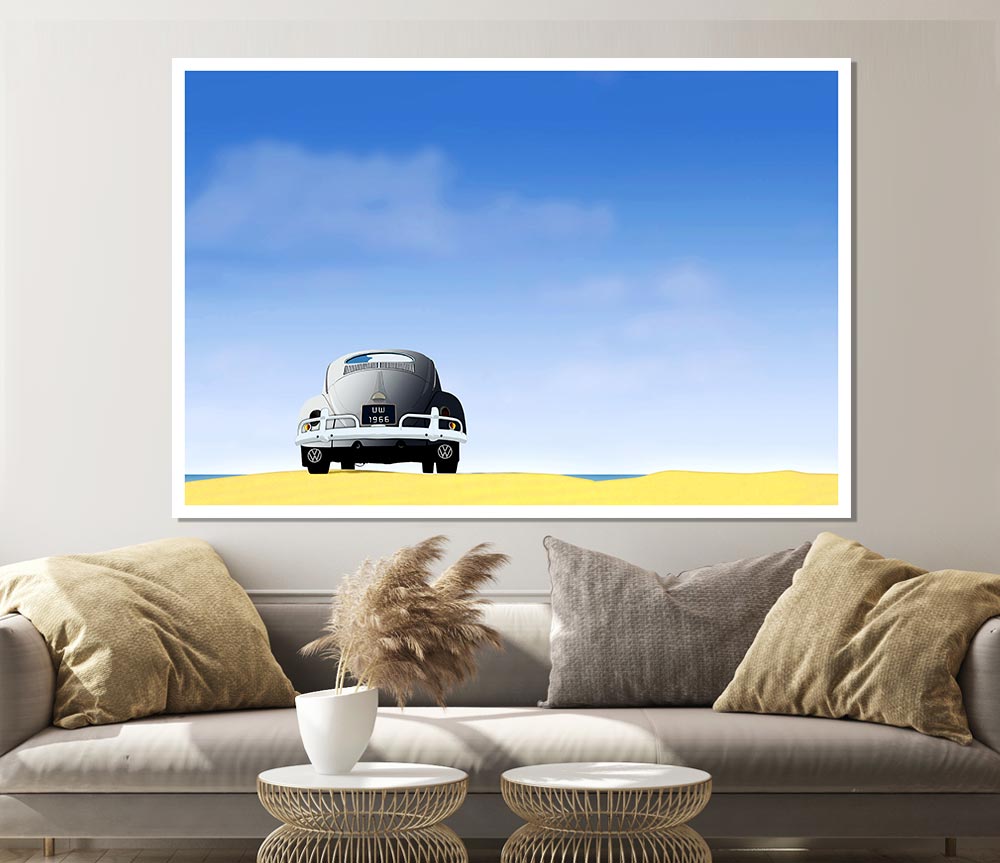 Beetle Beach Print Poster Wall Art