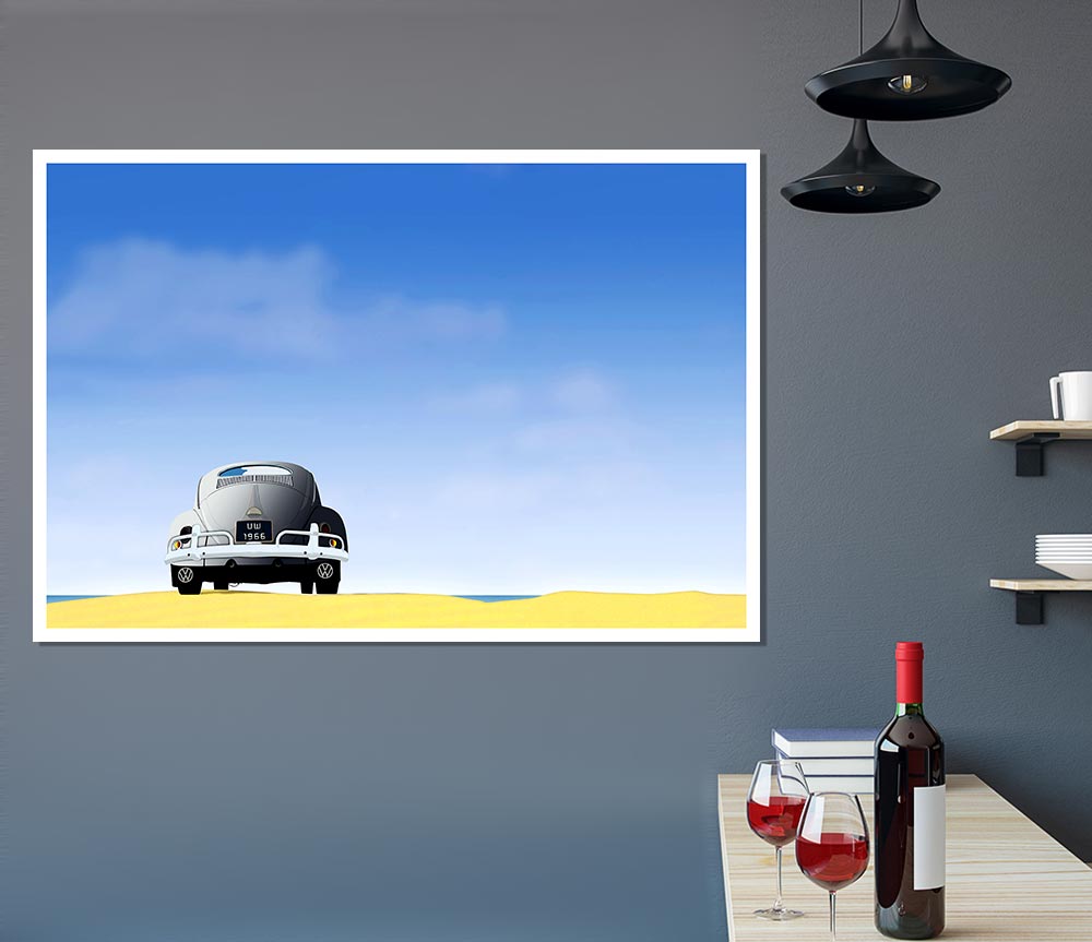 Beetle Beach Print Poster Wall Art