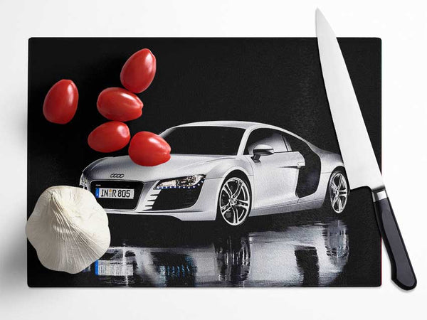 Audi New Silver Glass Chopping Board