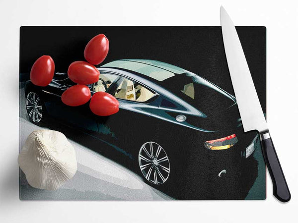 Aston Martin Vantage Black Glass Chopping Board