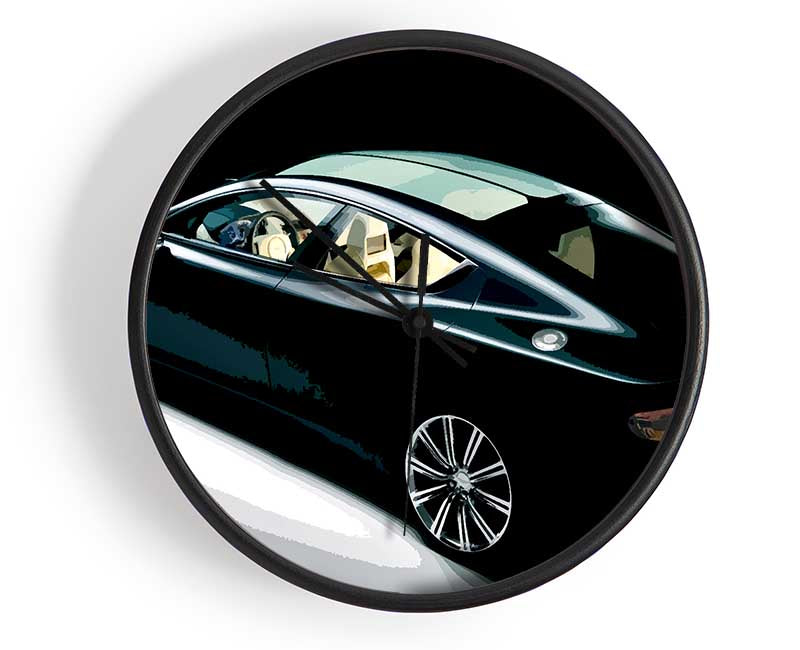 Aston Martin Vantage Black Clock - Wallart-Direct UK