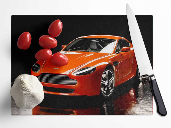 Aston Martin Orange Glass Chopping Board