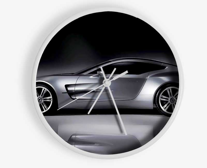 Aston Martin Db9 Silver Side Profile Clock - Wallart-Direct UK