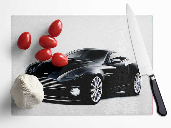 Aston Martin Db9 Black And White Glass Chopping Board