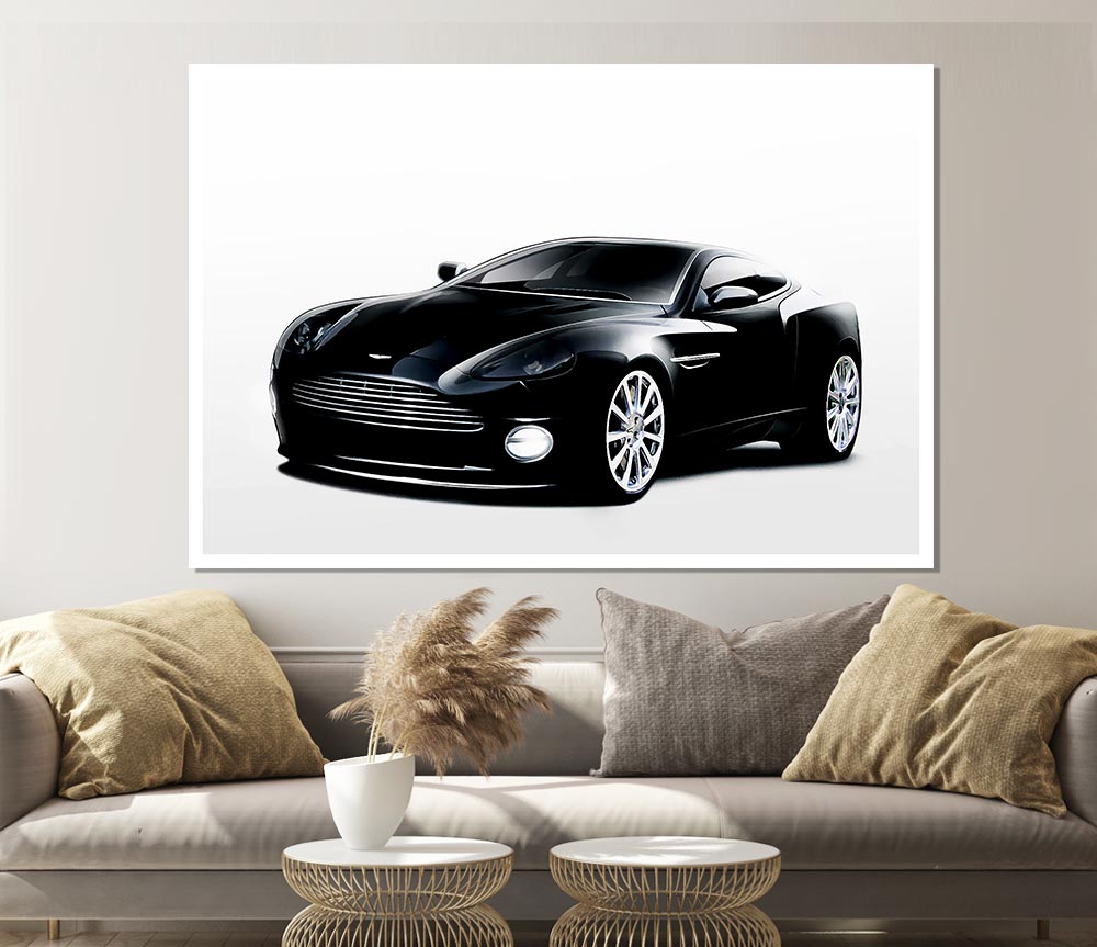 Aston Martin Db9 Black And White Print Poster Wall Art