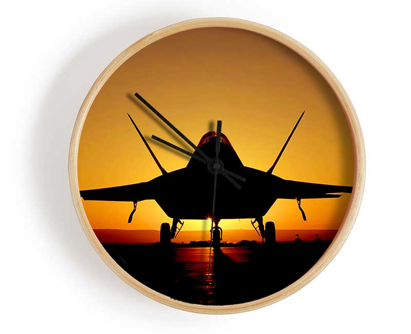 Airoplane At Sunset Clock - Wallart-Direct UK