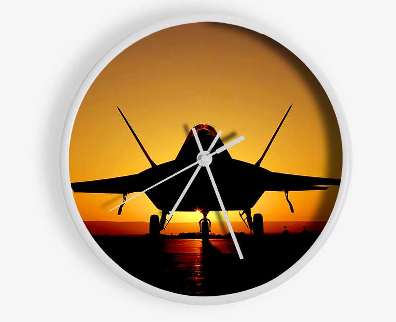 Airoplane At Sunset Clock - Wallart-Direct UK