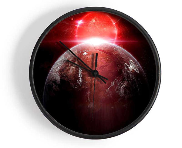 Earth Red Sunrise From Space Clock - Wallart-Direct UK