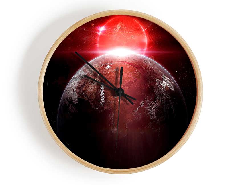 Earth Red Sunrise From Space Clock - Wallart-Direct UK