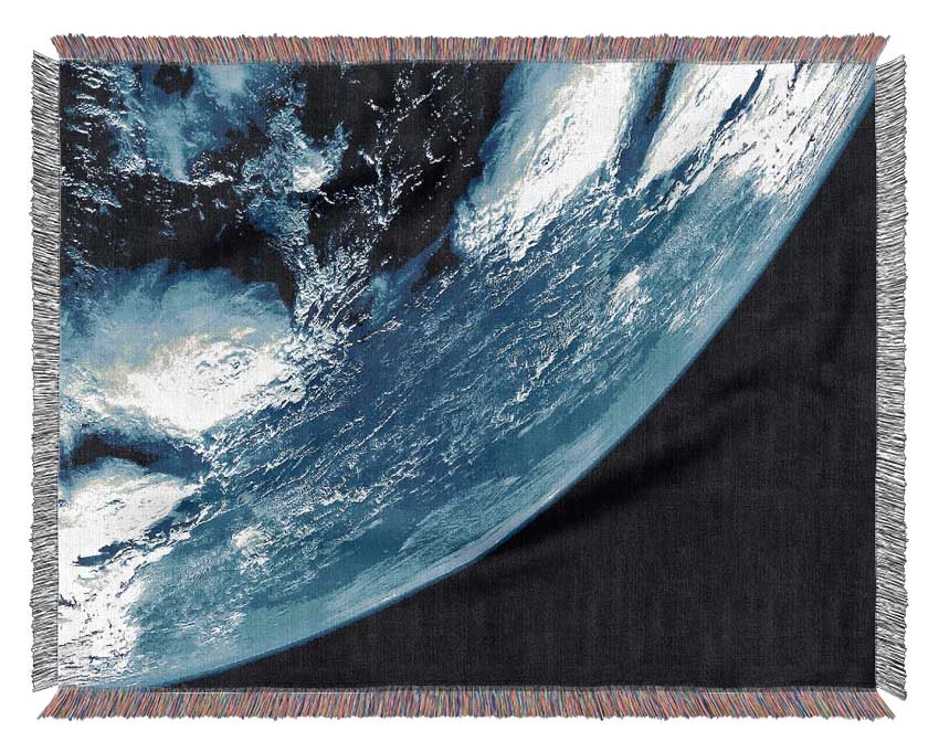 Earth From Space Close Up Woven Blanket