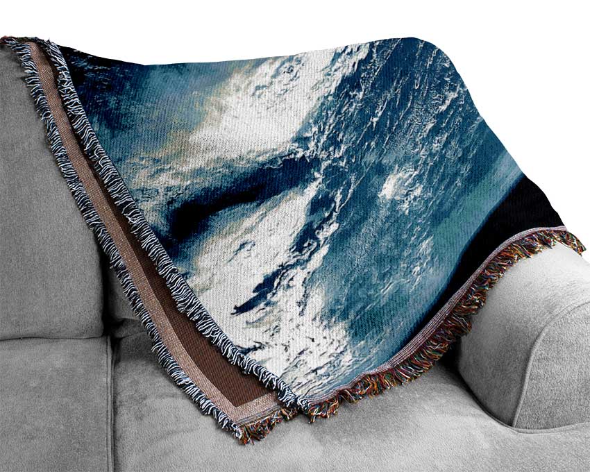 Earth From Space Close Up Woven Blanket