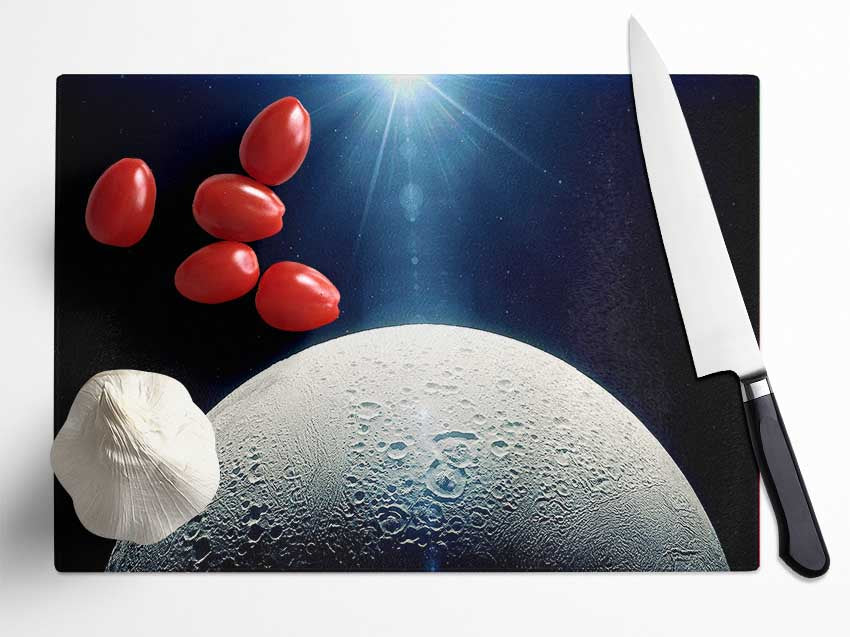 Moon In Space Glass Chopping Board