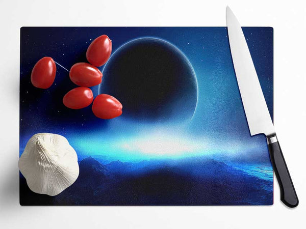 Universe From The Blue Planet Glass Chopping Board