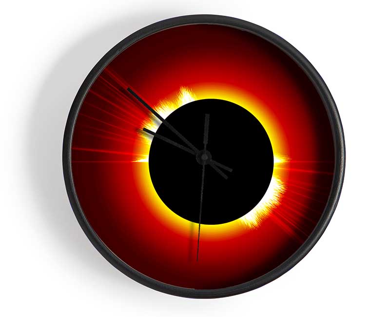 Stunning Fire Sun Eclipse Clock - Wallart-Direct UK