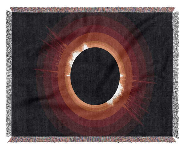 Stunning Fire Sun Eclipse Woven Blanket