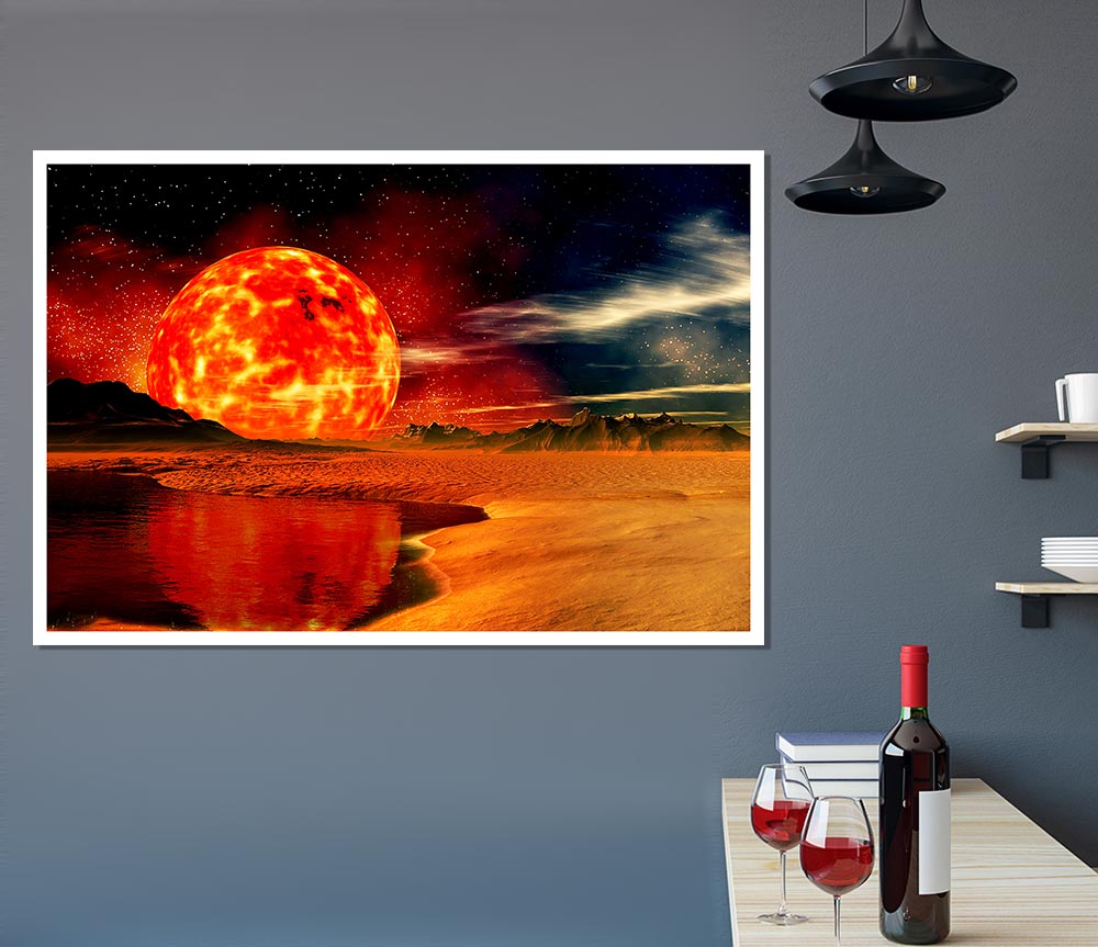 The Sun On Mars Print Poster Wall Art