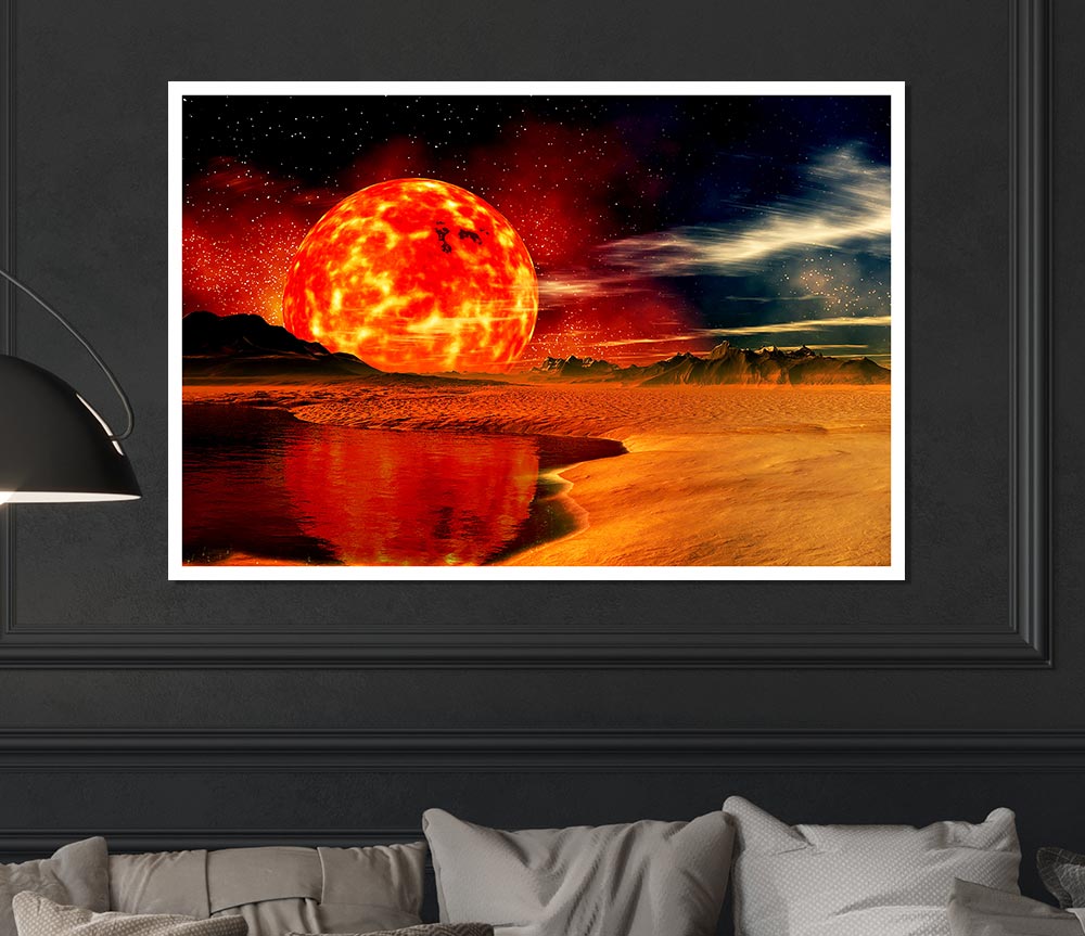 The Sun On Mars Print Poster Wall Art