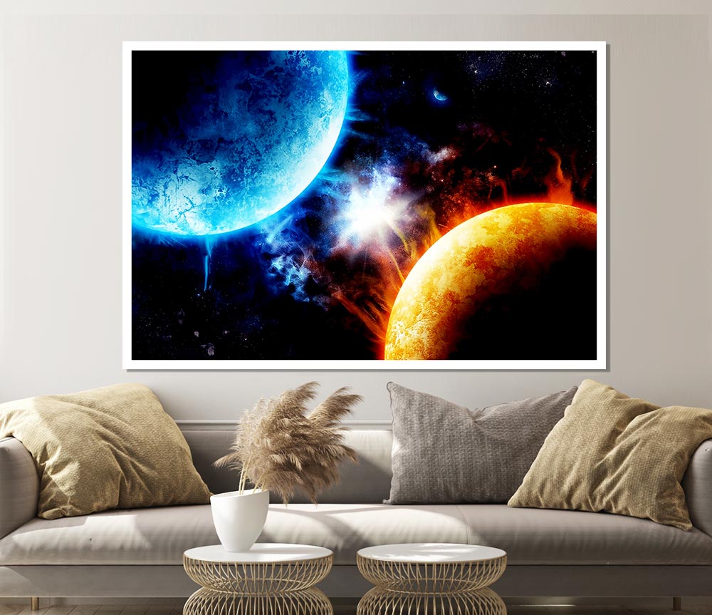 Hot And Cold Galaxies Print Poster Wall Art